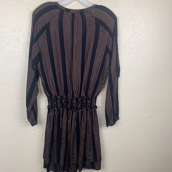 Rails Dress Stripe Black Metallic Jasmine Midas Tunic Mini Size Medium - Picture 4 of 7